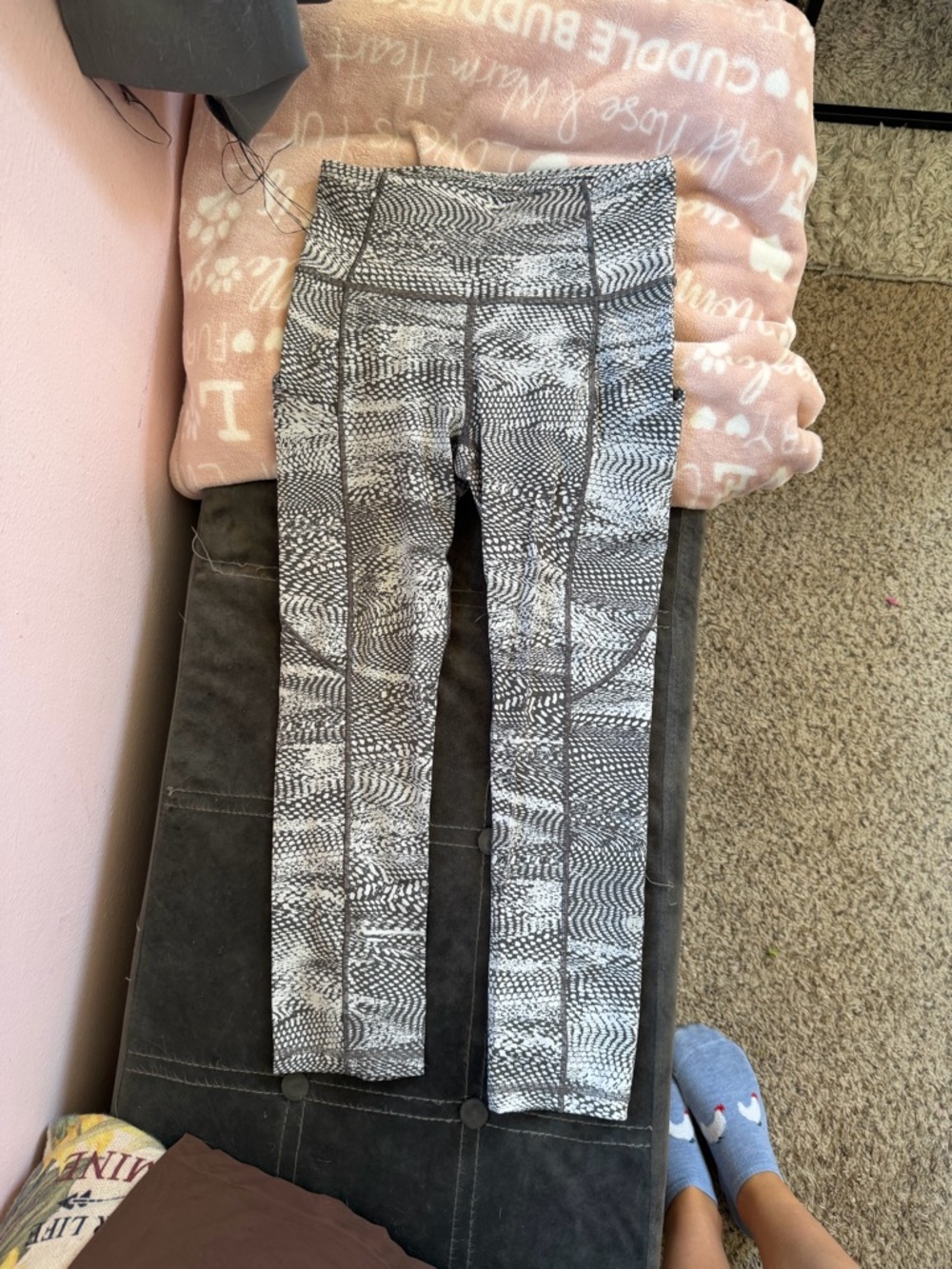 lululemon athletica Black & White Patterned High-Rise Leggings